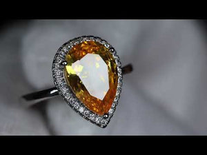 
            
                Load and play video in Gallery viewer, yellow pear cut diamond ring
            
        