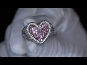 
            
                Load and play video in Gallery viewer, Pink Baguette Diamond Heart Ring
            
        