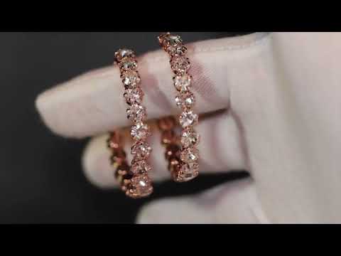 
            
                Load and play video in Gallery viewer, Big rose gold diamond hoop earrings | Womens Diamond Hoop Earrings
            
        
