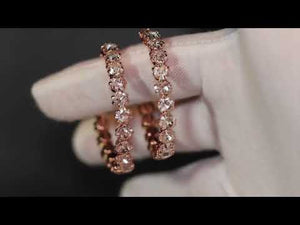 
            
                Load and play video in Gallery viewer, Big rose gold diamond hoop earrings | Womens Diamond Hoop Earrings
            
        