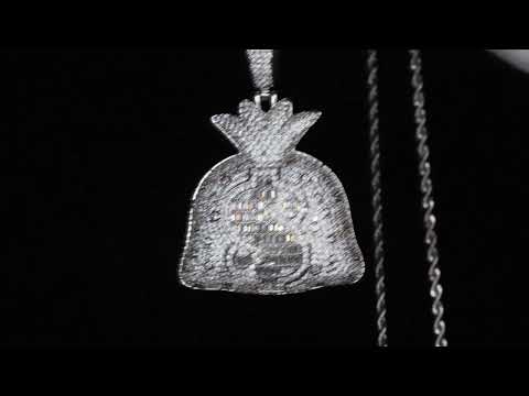 
            
                Load and play video in Gallery viewer, Baguette Diamond Money Bag Pendant
            
        