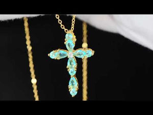 
            
                Load and play video in Gallery viewer, Aquamarine Diamond Cross Pendant
            
        