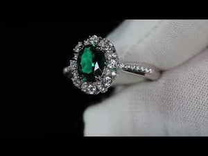 
            
                Load and play video in Gallery viewer, lab grown Colombian emerald engagement ring
            
        