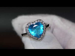 
            
                Load and play video in Gallery viewer, Blue Diamond Heart Ring | Heart Ring | Aquamarine Heart Diamond Ring
            
        