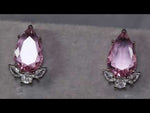 Womens Ear Studs | Pear Shape Earrings | Teardrop Earrings | Pink Diamond Earrings | Teardrop Earrings | Womens Earrings | Stud Earrings