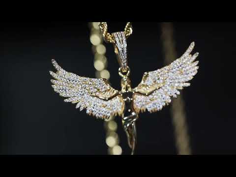 
            
                Load and play video in Gallery viewer, Big Gold Diamond Angel Pendant
            
        