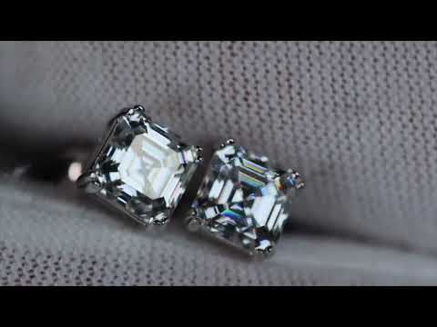 
            
                Load and play video in Gallery viewer, Asscher Cut Lab Grown Diamond Ear Studs
            
        