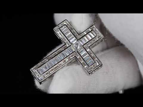
            
                Load and play video in Gallery viewer, Baguette Diamond Cross Pendant
            
        