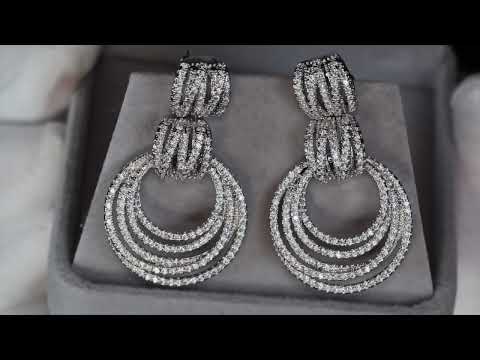 
            
                Load and play video in Gallery viewer, Womens Silver Diamond Hoop Earrings
            
        