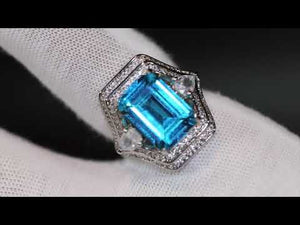 
            
                Load and play video in Gallery viewer, Aquamarine Blue Emerald Diamond Ring
            
        