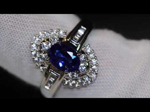 
            
                Load and play video in Gallery viewer, Blue Diamond Engagement Ring | Oval Wedding Ring | Sapphire Wedding Ring
            
        