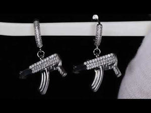 
            
                Load and play video in Gallery viewer, Diamond Machine Gun Earrings
            
        