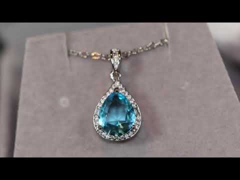 
            
                Load and play video in Gallery viewer, AQUAMARINE BLUE DIAMOND PENDANT &amp;amp; NECKLACE
            
        