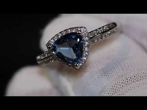 
            
                Load and play video in Gallery viewer, Blue Wedding Ring | Trilliant Engagement Ring | Trillion Wedding Ring
            
        