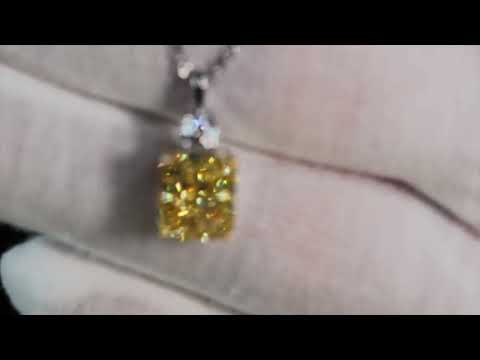 
            
                Load and play video in Gallery viewer, yellow radiant cut diamond pendant
            
        