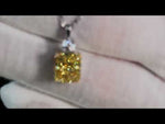 yellow radiant cut diamond pendant