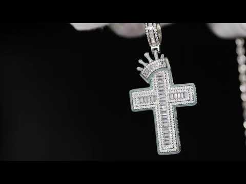 
            
                Load and play video in Gallery viewer, Baguette Diamond Cross Pendant
            
        