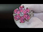 Pink Diamond Ring | Pink Diamond Flower Ring | Womens Pink Diamond Ring | Promise Ring | Womens Engagement Ring | Flower Ring | Love Ring