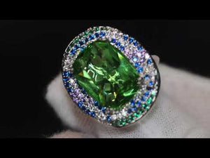 
            
                Load and play video in Gallery viewer, Womens Big Green Diamond Ring | Statement Ring | Green Diamond Ring | Womens Big Diamond Ring
            
        