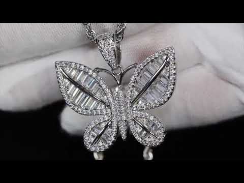 
            
                Load and play video in Gallery viewer, Baguette Diamond Butterfly Pendant
            
        