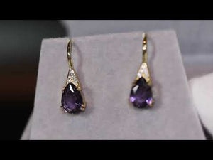 
            
                Load and play video in Gallery viewer, Womens Diamond Earrings | Purple Diamond Earrings | Earrings | Diamond Earrings | Teardrop Earrings | Womens Earrings | Dangle Earrings
            
        