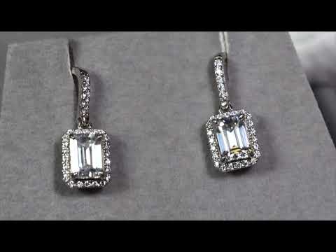 
            
                Load and play video in Gallery viewer, Moissanite Emerald Cut Diamond Earrings
            
        