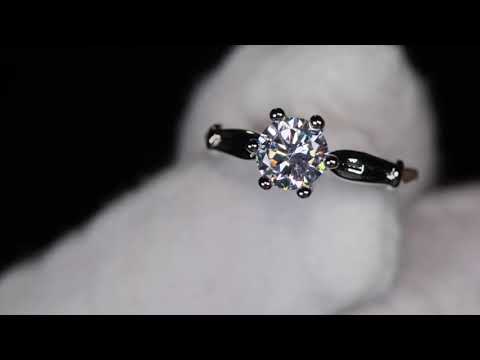 
            
                Load and play video in Gallery viewer, Womens Silver Diamond Wedding Ring, Womens Diamond Engagement Ring
            
        