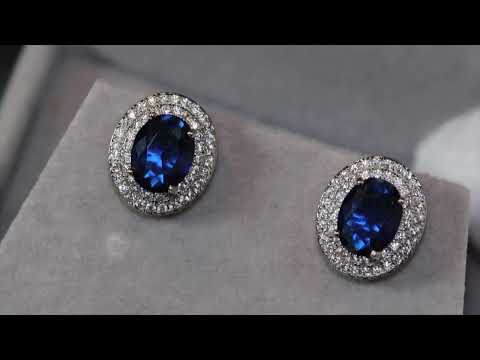 
            
                Load and play video in Gallery viewer, Blue Diamond Earrings | Sapphire Ear Studs | Sapphire Blue Ear Studs
            
        