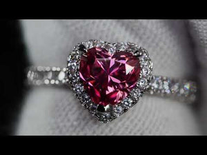 
            
                Load and play video in Gallery viewer, Pink Moissanite Diamond Heart Ring
            
        