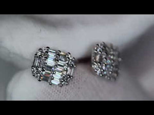 
            
                Load and play video in Gallery viewer, Baguette Diamond Ear Studs | Womens Baguette Cut Diamond Ear Studs
            
        