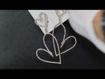 Diamond Hoop Earrings | Heart Earrings | Womens Earrings | Big Diamond Heart Earrings | Womens Big Hoop Earrings
