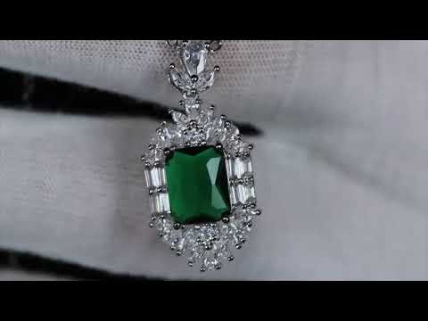 
            
                Load and play video in Gallery viewer, Green Diamond Pendant | Womens Emerald Green Pendant
            
        