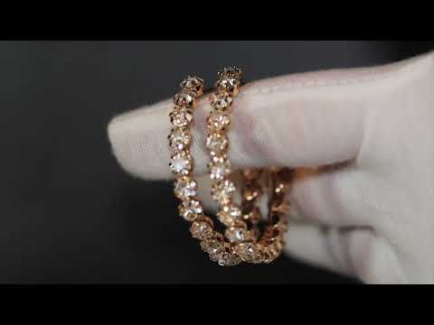 
            
                Load and play video in Gallery viewer, Diamond Hoop Earrings | Womens Diamond Earrings | Big gold diamond hoop earrings
            
        