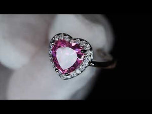 
            
                Load and play video in Gallery viewer, Pink Diamond Heart Ring | Pink Heart Cut Diamond Ring
            
        