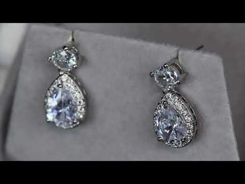 
            
                Load and play video in Gallery viewer, Pear Cut Diamond Earrings | Wedding Earrings
            
        