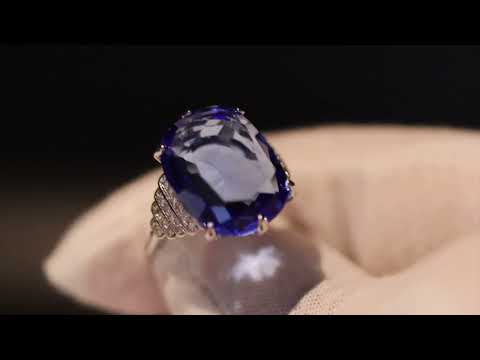 
            
                Load and play video in Gallery viewer, Blue Oval Cut Diamond Ring | Womens big blue diamond ring
            
        