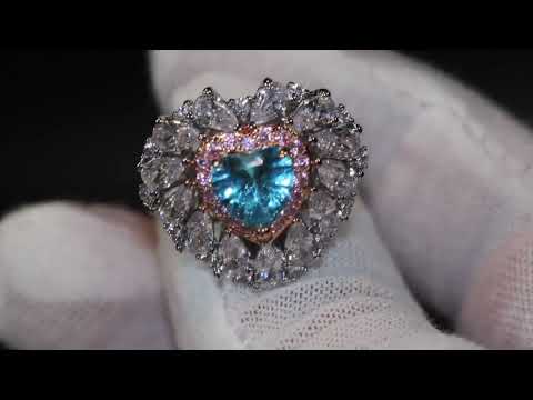 
            
                Load and play video in Gallery viewer, blue heart diamond ring
            
        