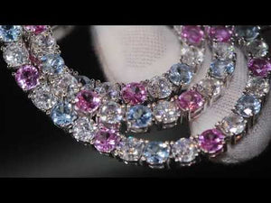 
            
                Load and play video in Gallery viewer, Tennis Chain | Pink and Blue Diamond Tennis Chain | Lab Diamond Tennis Chain
            
        