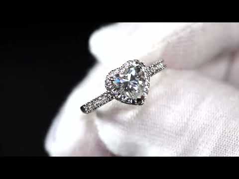 
            
                Load and play video in Gallery viewer, Moissanite Diamond Heart Engagement Ring
            
        