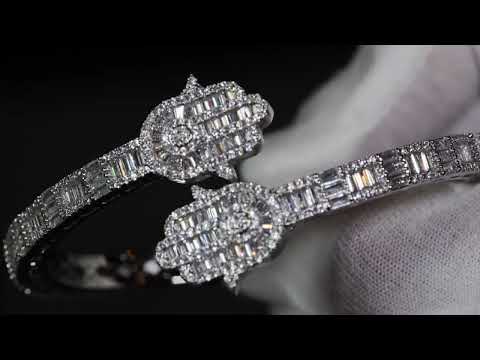 
            
                Load and play video in Gallery viewer, baguette cut diamond hamsa bracelet
            
        