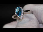 Aquamarine Ring | Aquamarine Diamond Ring | Teardrop Ring |  Pear Shape Ring | Blue Diamond Ring | Aquamarine Engagement Ring | Wedding Ring