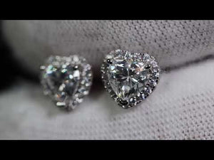 
            
                Load and play video in Gallery viewer, Moissanite Diamond Heart Ear Studs 
            
        