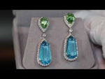 AQUAMARINE BLUE EARRINGS | GREEN DIAMOND EARRINGS