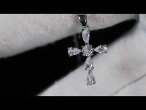 
            
                Load and play video in Gallery viewer, Small Silver Diamond Cross Pendant
            
        