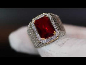 
            
                Load and play video in Gallery viewer, Ruby Ring | Ruby Ring for Men | Ruby Ring for Women | Ruby Diamond Ring | Ruby and Diamond Ring | Red Diamond Ring |  Iced Out Ring
            
        