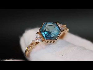 
            
                Load and play video in Gallery viewer, Blue Hexagon Diamond Ring
            
        