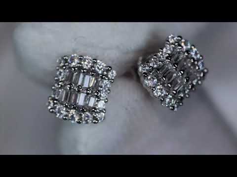 
            
                Load and play video in Gallery viewer, Baguette Diamond Ear Studs | Womens Baguette Cut Diamond Ear Studs
            
        