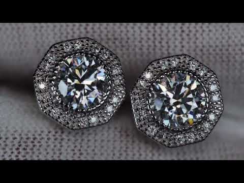 
            
                Load and play video in Gallery viewer, Octagon Moissanite Diamond Ear Studs
            
        