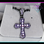 Purple Diamond Cross Pendant