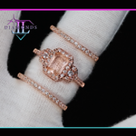 Rose Gold Wedding Ring Set
